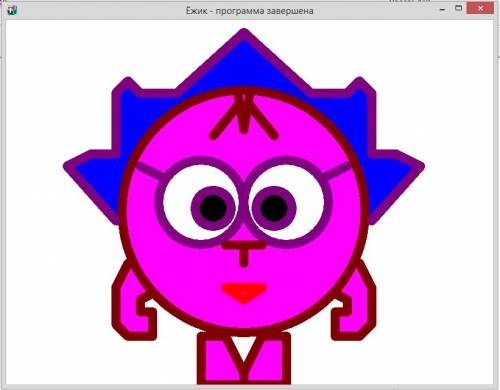 Напишите программу для ежика из смешариков, нарисовать в pascal abc. размер поля 800*600.