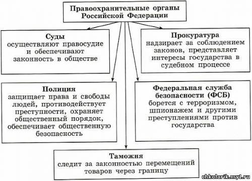 Правоохранительная система , ее структура .