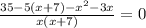 \frac{35-5(x+7)-x^2-3x}{x(x+7)} =0