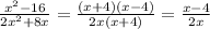 \frac{ x^{2} -16}{ 2x^{2}+8x }= \frac{(x+4)(x-4)}{2x(x+4)}= \frac{x-4}{2x}