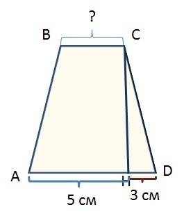 Вравнобедренной трапеции abcd проведена высота ch=8 см .точка н делит большее основание ад на отрезк