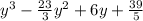 y^{3}- \frac{23}{3} y^{2}+6y+ \frac{39}{5}