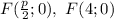 F( \frac{p}{2};0 ), \ F(4;0)