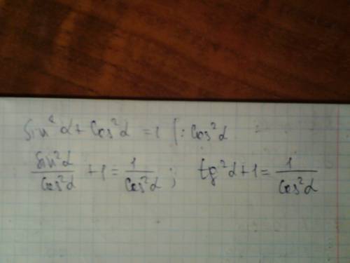 (10 класс) объясните почему 1+tg^2(a)= 1/(cos^2(a)) написано док-во: разделим обе части равенства si