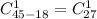 C^1_{45-18}=C^1_{27}