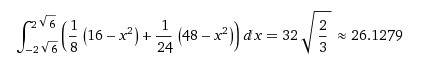 Вычислить площадь фигуры ограниченной параболами х^2+8*y=16 и x^2-24*y=48