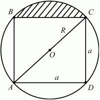 Найти площадь квадрата, вписанного в круг радиусом 15 см