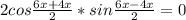 2cos \frac{6x+4x}{2} *sin \frac{6x-4x}{2} =0