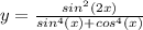 y= \frac{sin^2(2x)}{sin^4(x)+cos^4(x)}