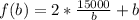 f(b)=2* \frac{15000}{b}+b