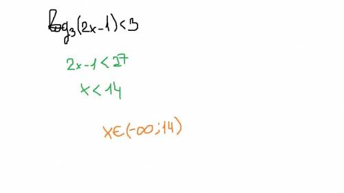 Решите неравенство log3(2x-1)< 3