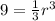 9= \frac{1}{3}r^3