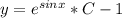 y=e^{sinx}*C-1