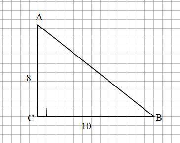 Втреугольнике abc угол с равен 90градусов, вс=10, ас=8. найдите tg в.