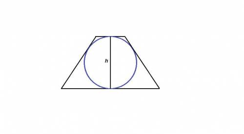 Радиус окружности вписанной в равнобедренную трапецию равен 28. найдите высоту этой трапеции