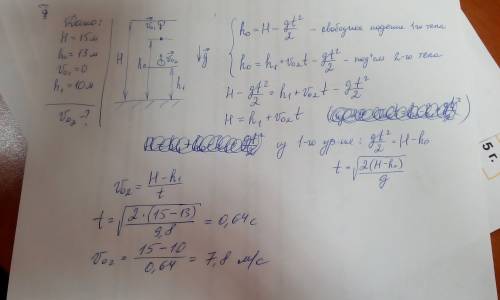 3из 5 5. с высоты 15 м над землёй без начальной скорости начинает падать камень. одновременно с высо
