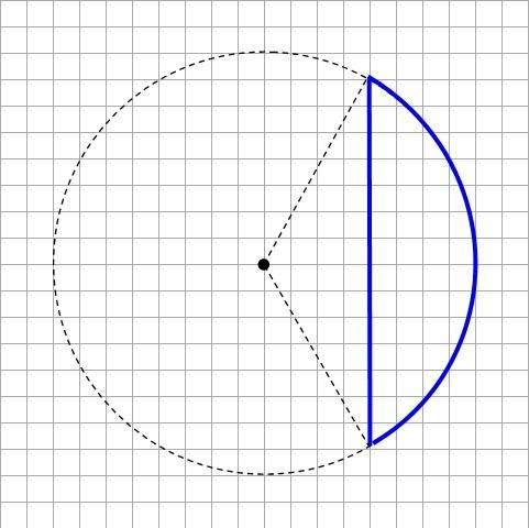 Нарисуйте круг, который будет ограничен хордой и дугой (сегмент).