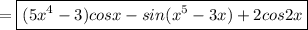 = \boxed{(5x^4-3)cosx-sin(x^5-3x)+2cos2x}