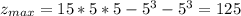 z_{max}=15*5*5-5^3-5^3=125