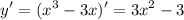 $y'=(x^3-3x)'=3x^2-3$