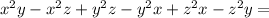 x^2y-x^2z+y^2z-y^2x+z^2x-z^2y=