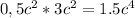 0,5c^2*3c^2=1.5c^4