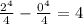 \frac{2^4}{4} - \frac{0^4}{4} =4