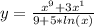 y= \frac{x^9+3x^1}{9+5*ln(x)}