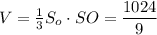 V= \frac{1}{3}S_o\cdot SO= \dfrac{1024}{9}