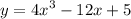 \displaystyle y=4x^3-12x+5