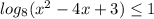 log_8(x^2-4x+3) \leq 1