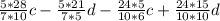 \frac{5*28}{7*10}c - \frac{5*21}{7*5}d - \frac{24*5}{10*6}c + \frac{24*15}{10*10} d