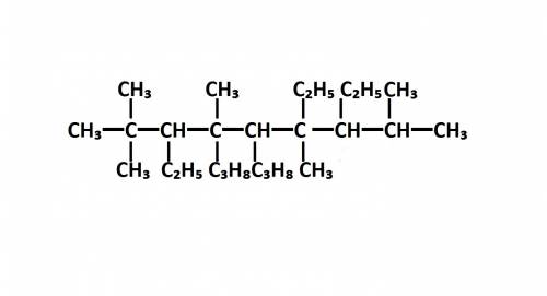 2,2,4,6,8 - пентометил 3,6,7 - триэтил 4,5 - диплопил нонан составить структурную формулу
