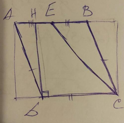 Площадь параллелограмма abcd равен 96. точка e- середина стороны ab. найдите площадь трапеции daec