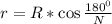 r=R*\cos\frac{180^0}{N}