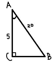 Втреугольнике abc угол c равен 90% , ab = 20, ac = 5. найдите cosa. как решить?