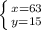 \left \{ {{x=63} \atop {y=15}} \right.