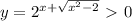 y=2^{x+\sqrt{x^2-2}}\ \textgreater \ 0