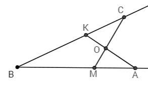 На сторонах угла abc отмечены точки m и k так, что углы bak и bmc равны, ab=bc,ba=14 см, bk=9 см, mc