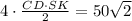 4\cdot \frac{CD\cdot SK}{2} =50 \sqrt{2}