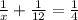 \frac{1}{x}+ \frac{1}{12}= \frac{1}{4}