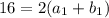 16 = 2(a_{1}+b_{1})