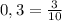 0,3 = \frac{3}{10}