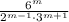 \frac{6^m}{2^{m-1}\cdot 3^{m+1}}