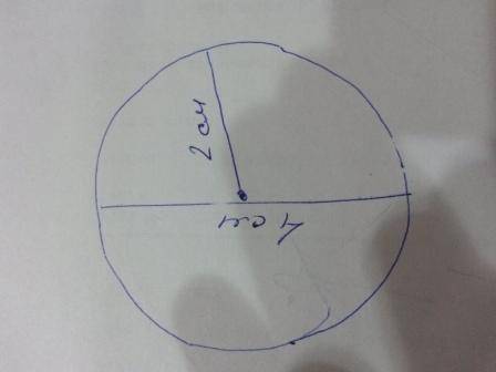 Начерти окружность радиусом 2 см. проведи в этой окружности один диаметр и один радиус