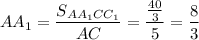 AA_1= \dfrac{S_{AA_1CC_1}}{AC}= \dfrac{\frac{40}{3} }{5} =\dfrac{8}{3}