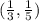 ( \frac{1}{3} , \frac{1}{5} )