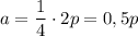 a = \dfrac{1}{4} \cdot 2p = 0,5p