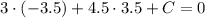 3\cdot(-3.5)+4.5\cdot3.5+C=0