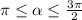 \pi \leq \alpha \leq \frac{3 \pi }{2}